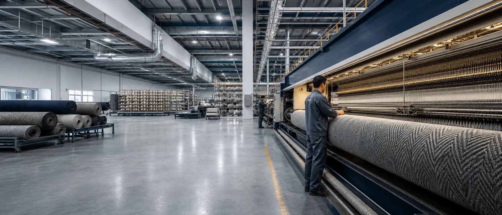 Haima Carpet integrated commercial carpet manufacturing facility with woven carpet production line